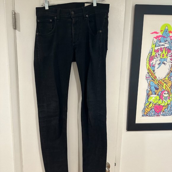 rag & bones men's skinny black jeans, size 31 waist - Picture 3 of 5